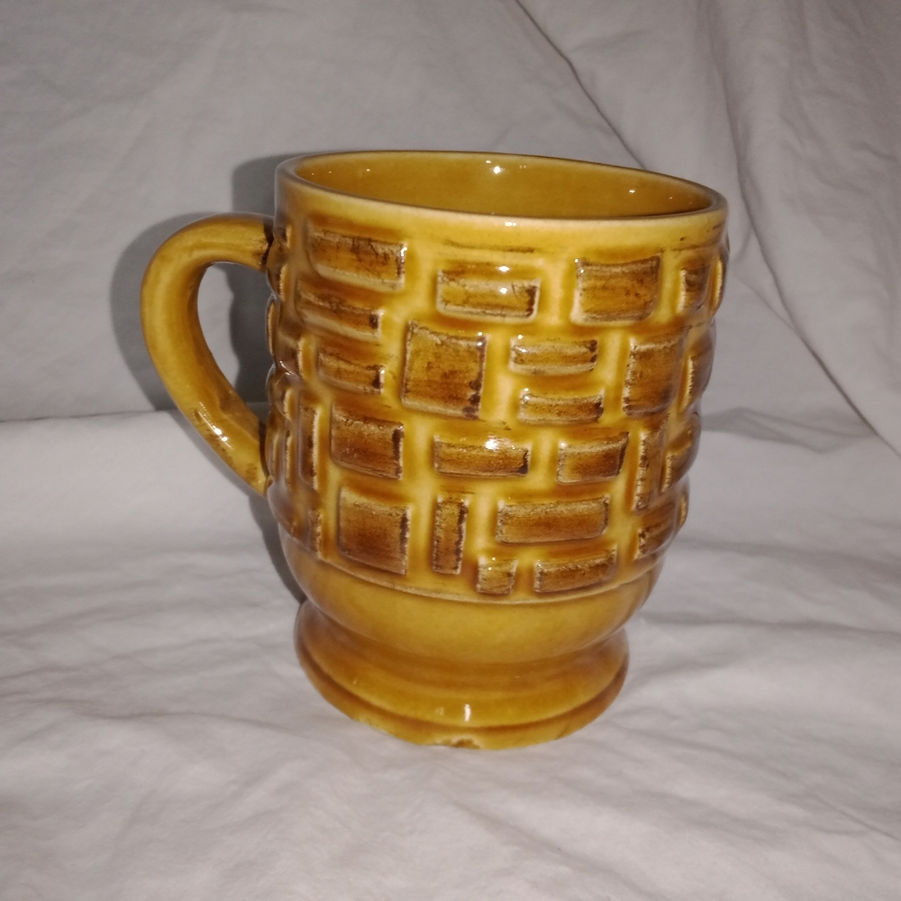 Vintage Japan Basket Weave Coffee Cup Mug